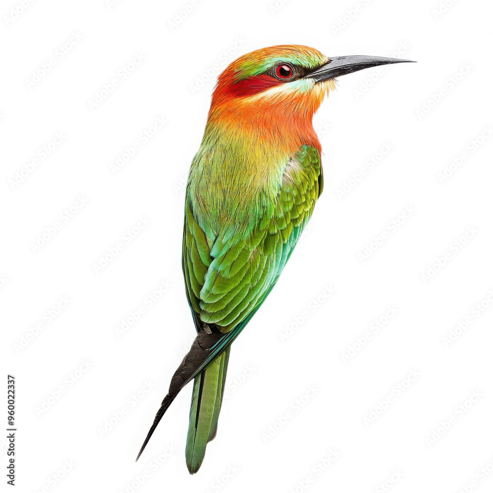 Obraz premium Ultra Realistic UHD Image of a Red-bearded Bee-eater bird in Full Detail
