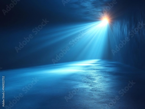 A gradient background featuring bright light radiating outwards, blending into cool blue tones