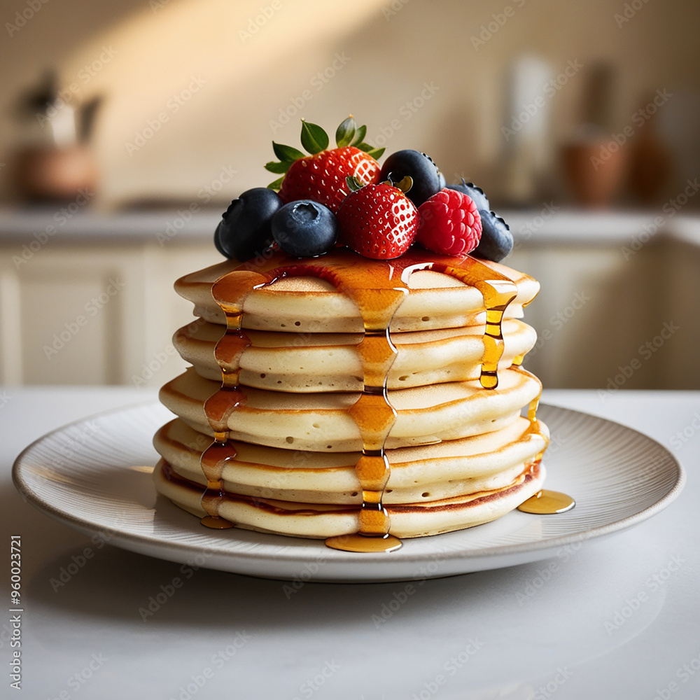 A stack of five fluffy
A stack of five fluffy