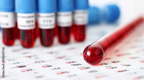 Detailed lab report showing hemoglobin typing test results for thalassemia diagnosis, with charts and data visualizations for medical evaluation. photo