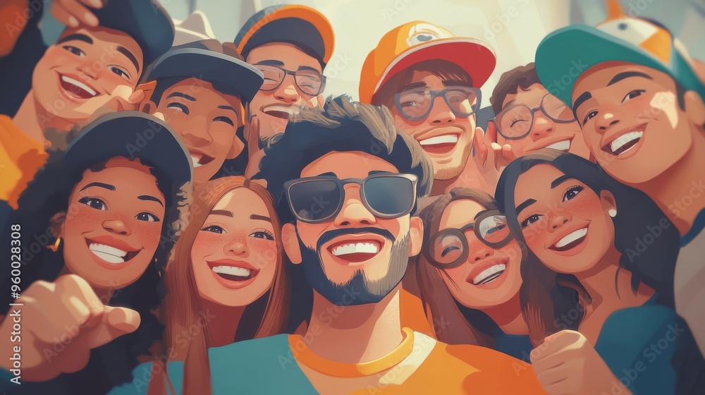 Group of Friends Having Fun Taking Selfie Group of Friends Having Fun Taking Selfie