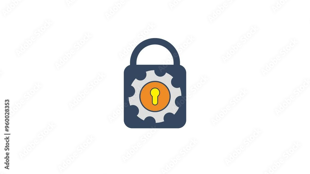 padlock animation. security system illustration. looping animation padlock animation. security system illustration. looping animation
