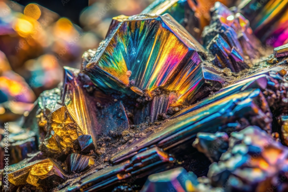 A detailed, macro image of graphite's crystalline structure, shot under polarized light, showcasing the material's unique textures and colors. A detailed, macro image of graphite's crystalline structure, shot under polarized light, showcasing the material's unique textures and colors.