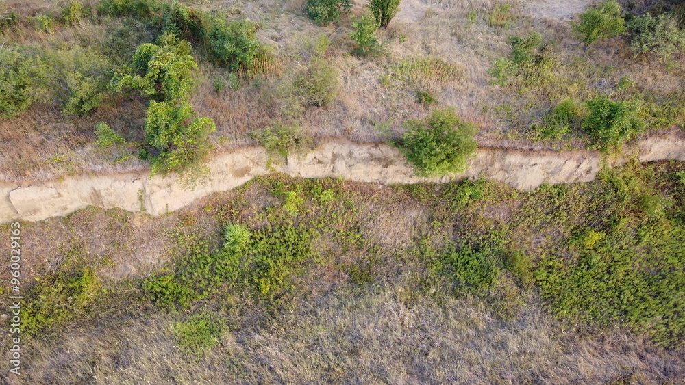 Small paths in the steppe in summer. Small paths in the steppe in summer.