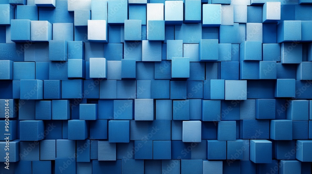 Abstract Blue Geometric Blocks Abstract Blue Geometric Blocks