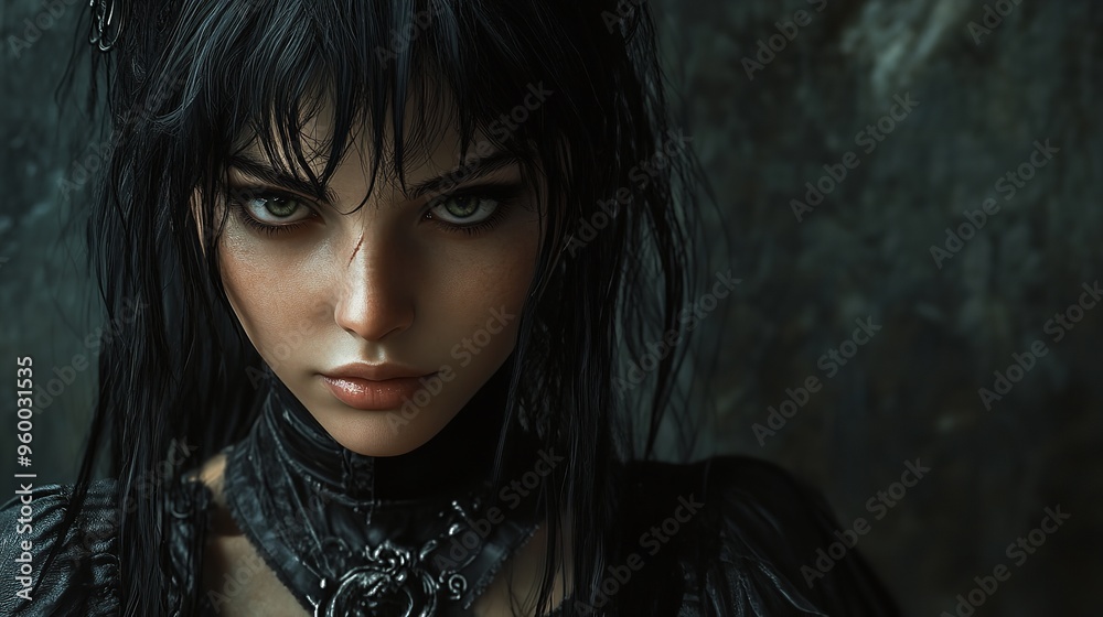 goth girl in black clothes, with black hair and dark makeup. youth subculture. style or outfit for a party. goth girl in black clothes, with black hair and dark makeup. youth subculture. style or outfit for a party.