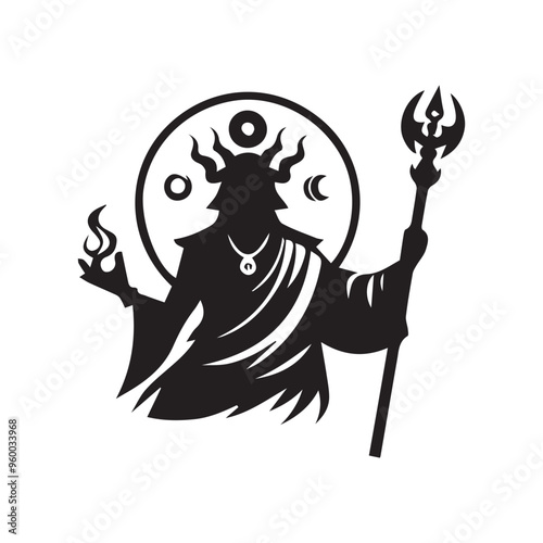 Creative Religion Silhouette Vector Logo Design