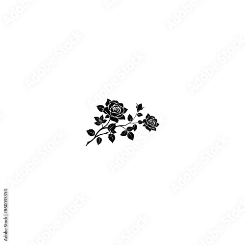 floral oranment on white background photo