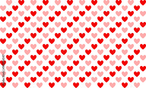seamless pattern with red and pink hearts, two tone pink and white heart repeat patter, repeat seamless pattern design for fabric print or background or t-shirt paint checker