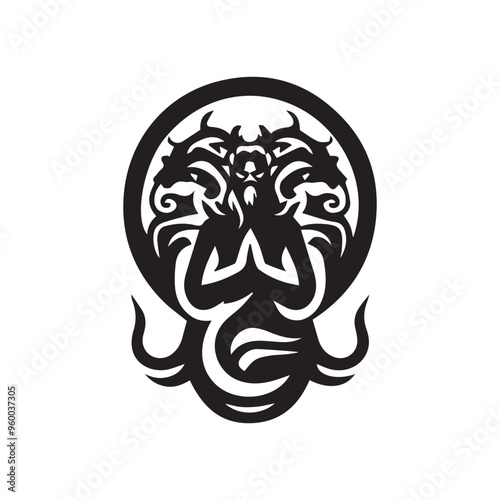 Creative Religion Silhouette Vector Logo Design