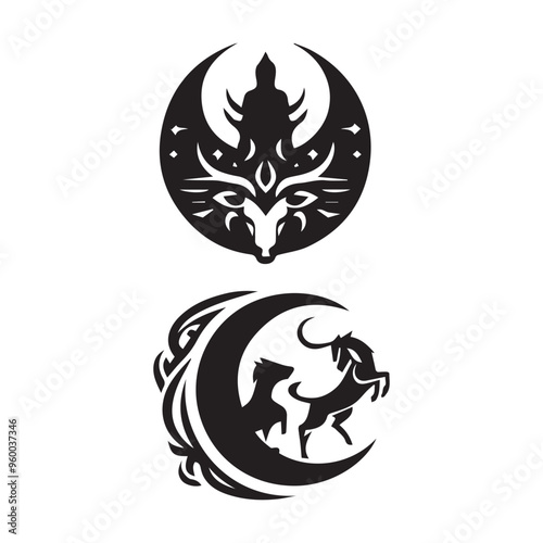 Creative Religion Silhouette Vector Logo Design