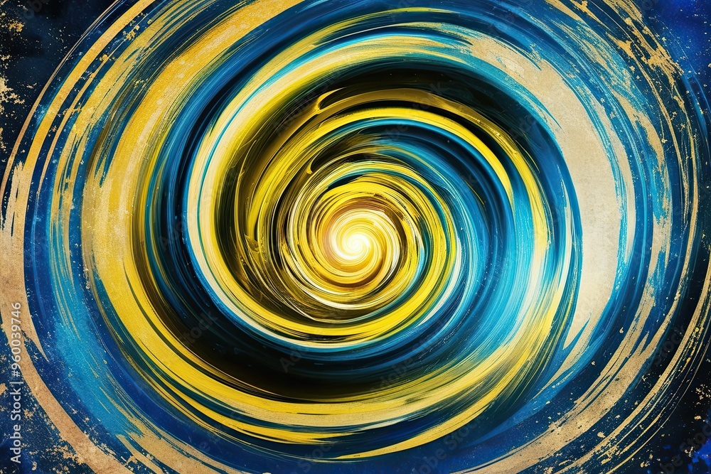 Vibrant Blue and Yellow Swirl with Rustic Noise Texture and Glowing Light Effects Vibrant Blue and Yellow Swirl with Rustic Noise Texture and Glowing Light Effects