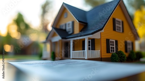 Cropped shot of a lawyer is consulting clients about the house purchase contract. photo