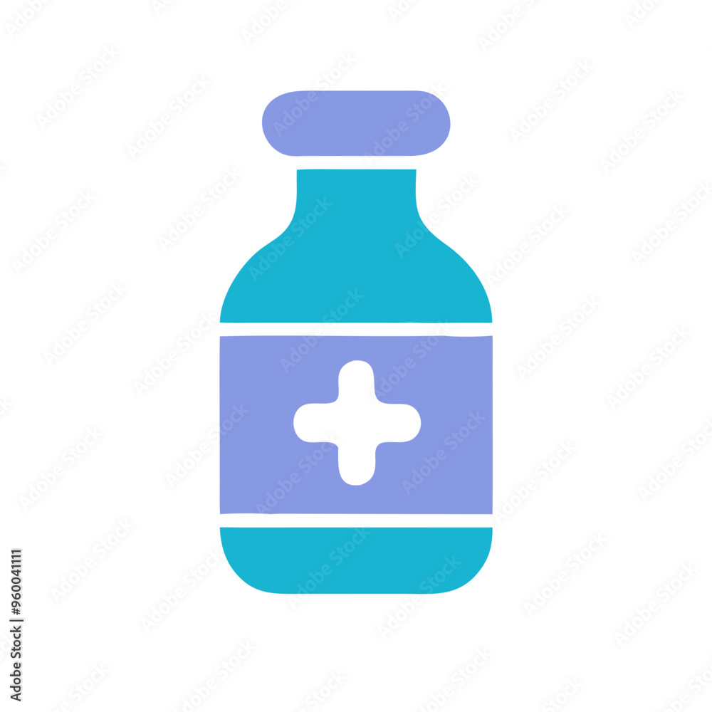 Medical vial, blue and purple colors, medicine and healthcare symbol Medical vial, blue and purple colors, medicine and healthcare symbol