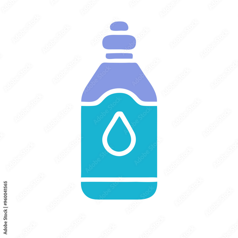 Bottle with liquid, minimalist icon, blue and purple colors, hydration and health
Bottle with liquid, minimalist icon, blue and purple colors, hydration and health