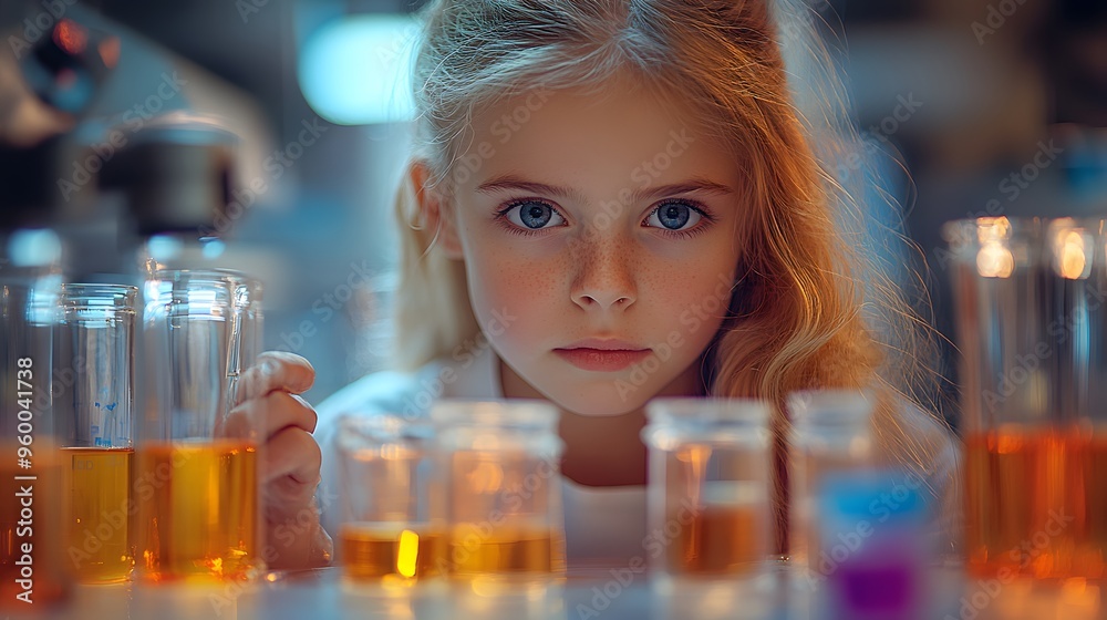 Cropped shot of a Girl scientist fun science experiments for kids, science lab. Cropped shot of a Girl scientist fun science experiments for kids, science lab.