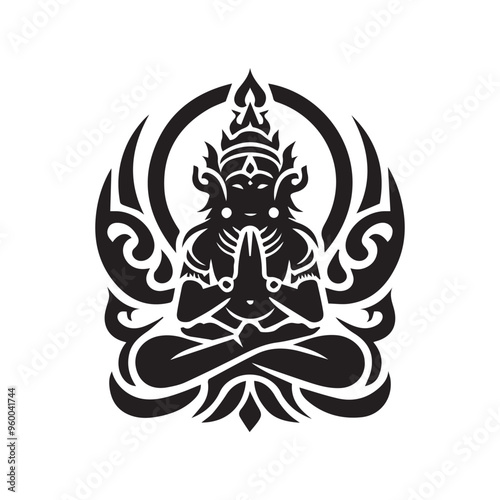 Creative Religion Silhouette Vector Logo Design
