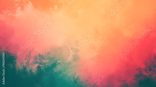 Wallpaper Mural orange teal green pink abstract background Torontodigital.ca