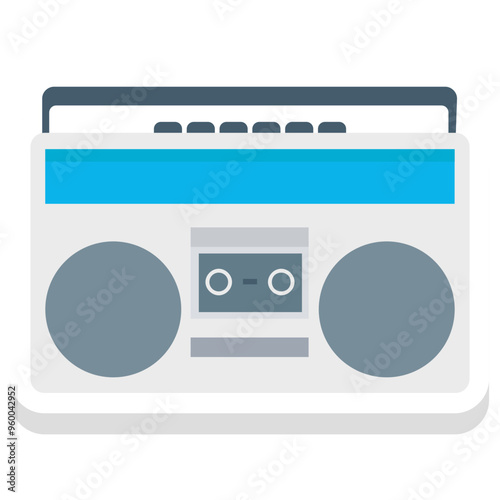 Boombox sticker vector icon an isolated background 