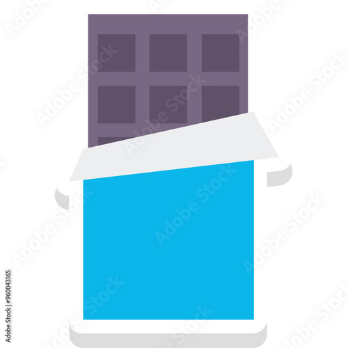 Chocolate sticker vector icon an isolated background 
