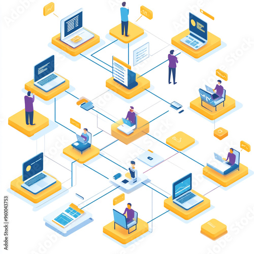 detailed isometric diagram representing a business process