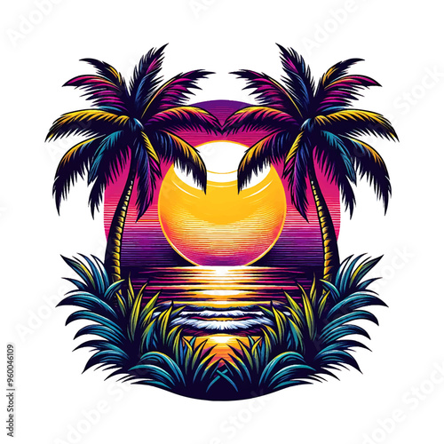 Summer See Batch t-shirt design layout template