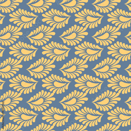 Seamless vector pattern print wallpaper background with paisley ornament ethnic art decor design 