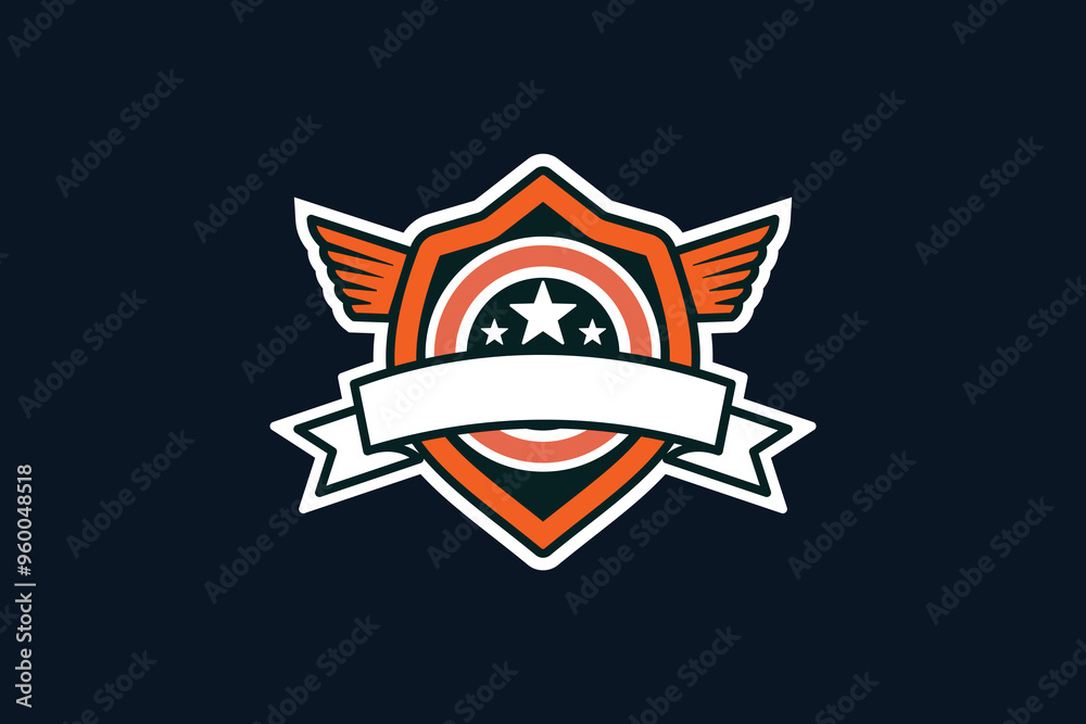 Wing Retro Badge Emblem | Vintage Vector Design for Apparel, Branding ...