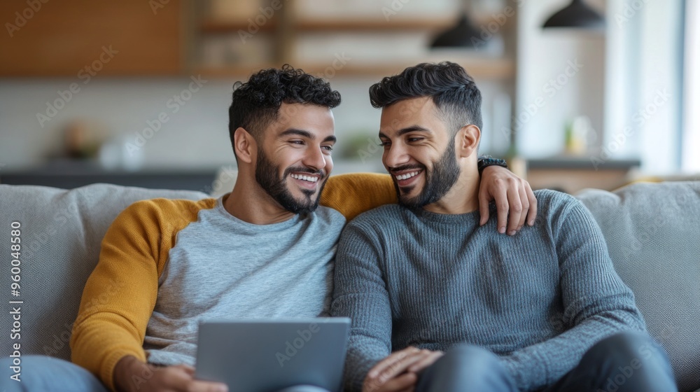 Happy couple relaxing at home Happy couple relaxing at home
