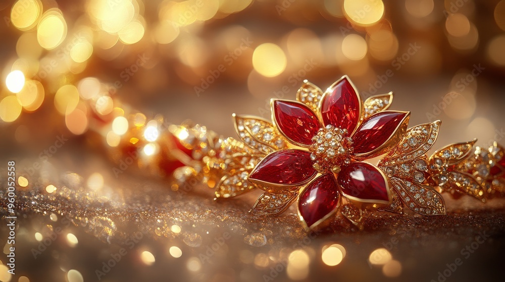 Raksha Bandhan Bracelet with Intricate Design and Glowing Background Raksha Bandhan Bracelet with Intricate Design and Glowing Background