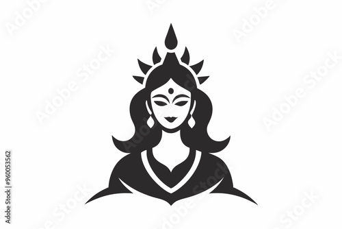 durga puja isolated icon. simple element illustration from india concept icons. durga puja editable logo sign symbol design on white background. can be use for web and mobile