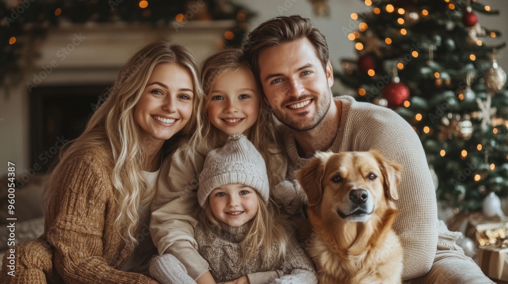 Happy Family Christmas Portrait Happy Family Christmas Portrait
