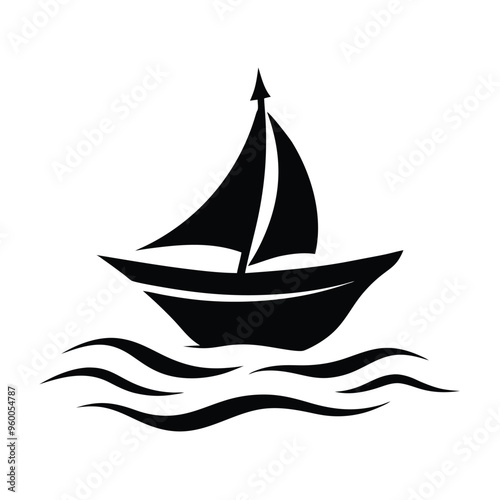 Logo of Sailboat Icon Vector Silhouette Modern Trendy