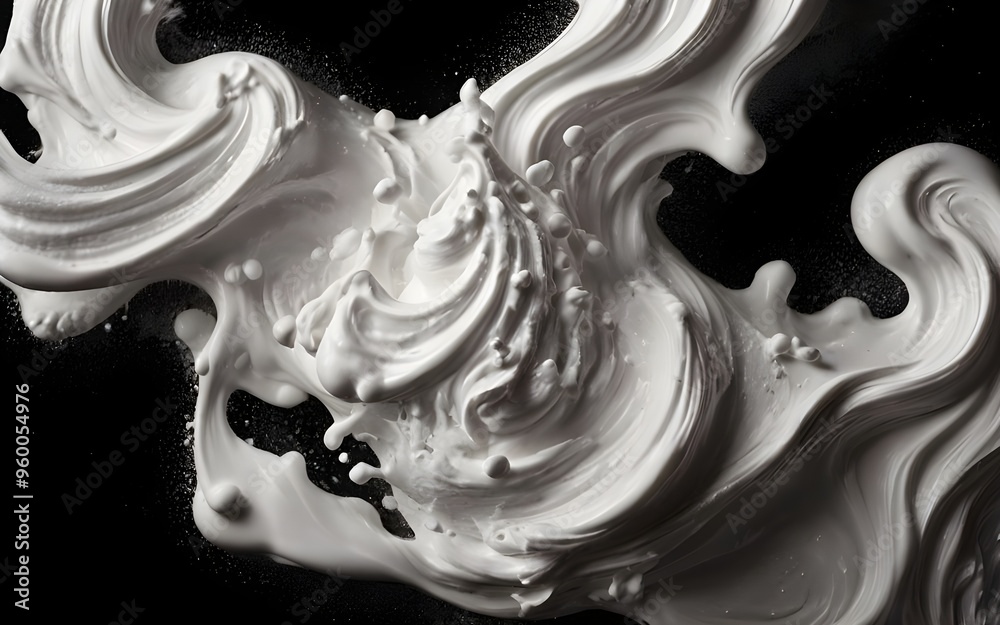 Shaving cream, froth separated on a black background, with cut-out path, texture, and backdrop Shaving cream, froth separated on a black background, with cut-out path, texture, and backdrop
