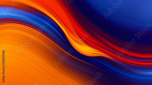 Abstract background yellow blue red color flow grainy wave dark noise texture