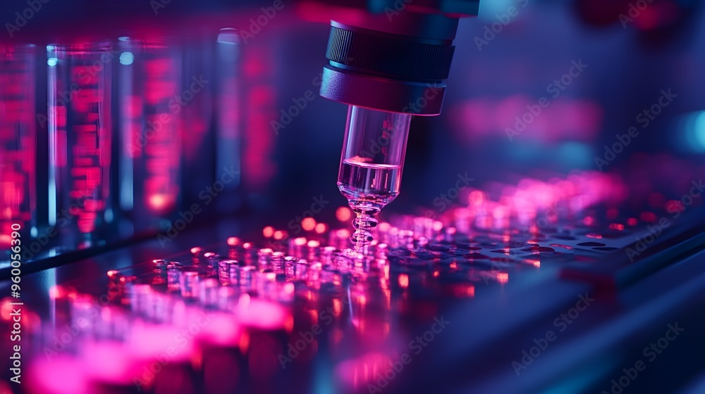 Microscopic Visualization of Modified DNA Strands in Vibrant Hues Microscopic Visualization of Modified DNA Strands in Vibrant Hues
