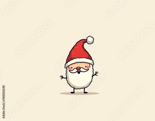 Minimalist Christmas Illustration: Cute Santa Claus Character for Holiday Graphics photo