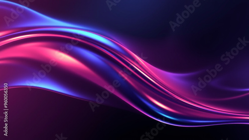Abstract dark holographic iridescent neon background fluid liquid glass curved wave background