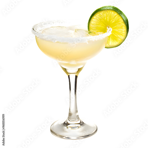 Margarita cocktail isolated on a transparent background