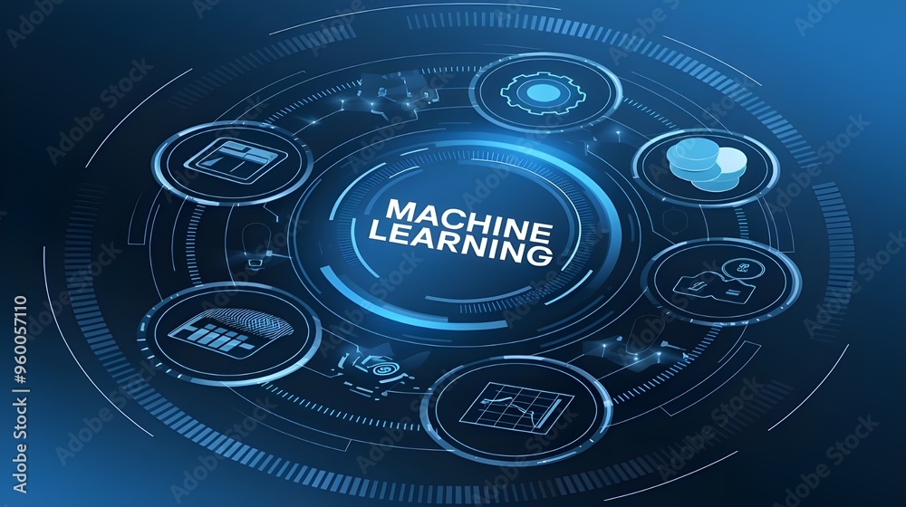 Obraz premium Machine learning artificial intelligence AI concept