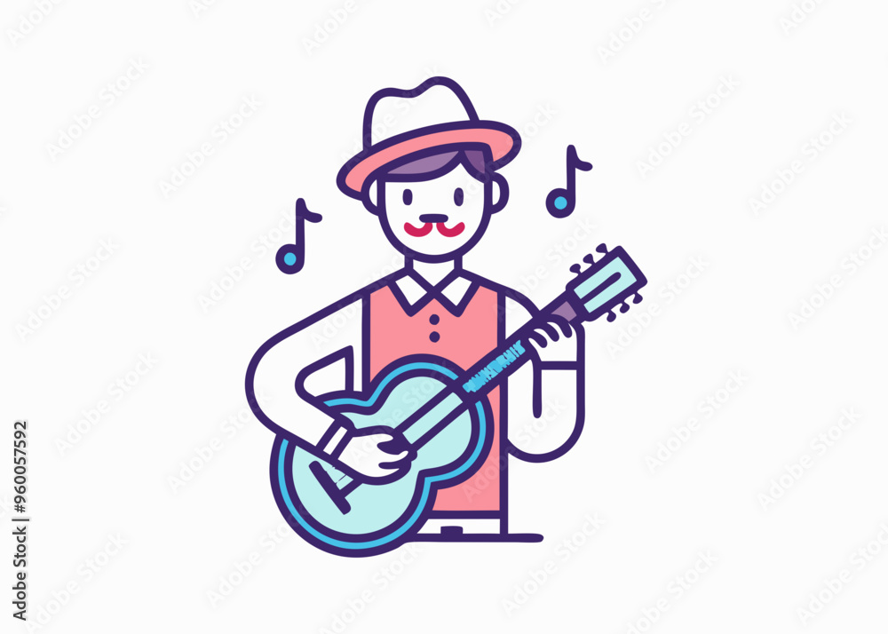 Guitar Line icon, Sketch Design, Pixel perfect, Editable stroke. Guitarist, Jazz Music, Music, Musical Note, Singer.
Guitar Line icon, Sketch Design, Pixel perfect, Editable stroke. Guitarist, Jazz Music, Music, Musical Note, Singer.