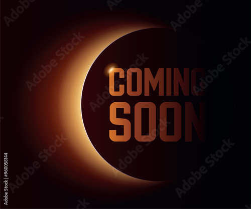 Black geometric abstraction. Dawn Coming soon. Dark background. Solar eclipse. Vector design