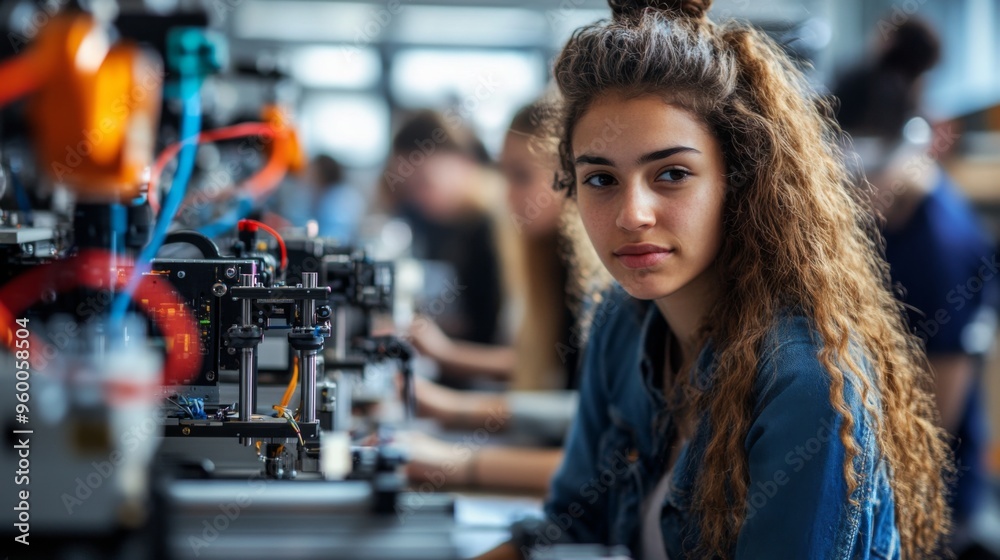 Young Woman in Robotics Lab Young Woman in Robotics Lab
