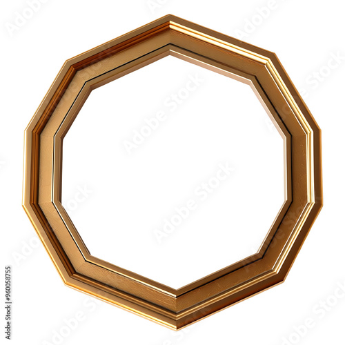 Multifaceted metal frame isolated on transparent background 