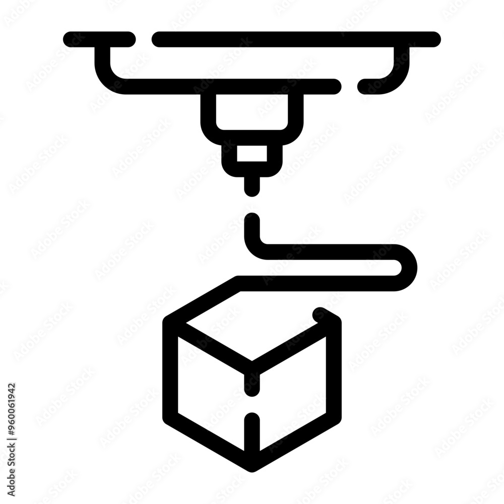 3d printer line icon 3d printer line icon