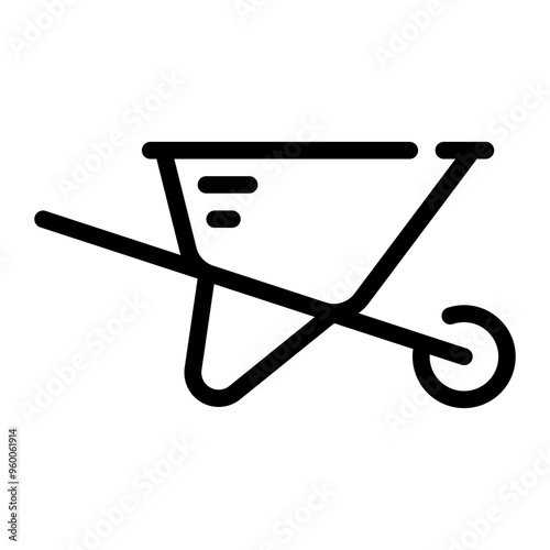 wheelbarrow line icon