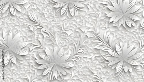 A white floral background with abstract floral designs.Ideal for wedding invitations and other special event days cards