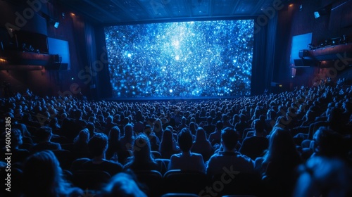 Movie Theater Audience Watching Sci-Fi Film photo