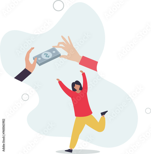 Stop Corruption, refusing to take bribery money concept.flat design with people.