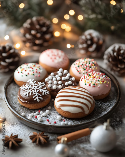 christmas cookies on a plate ready to eat